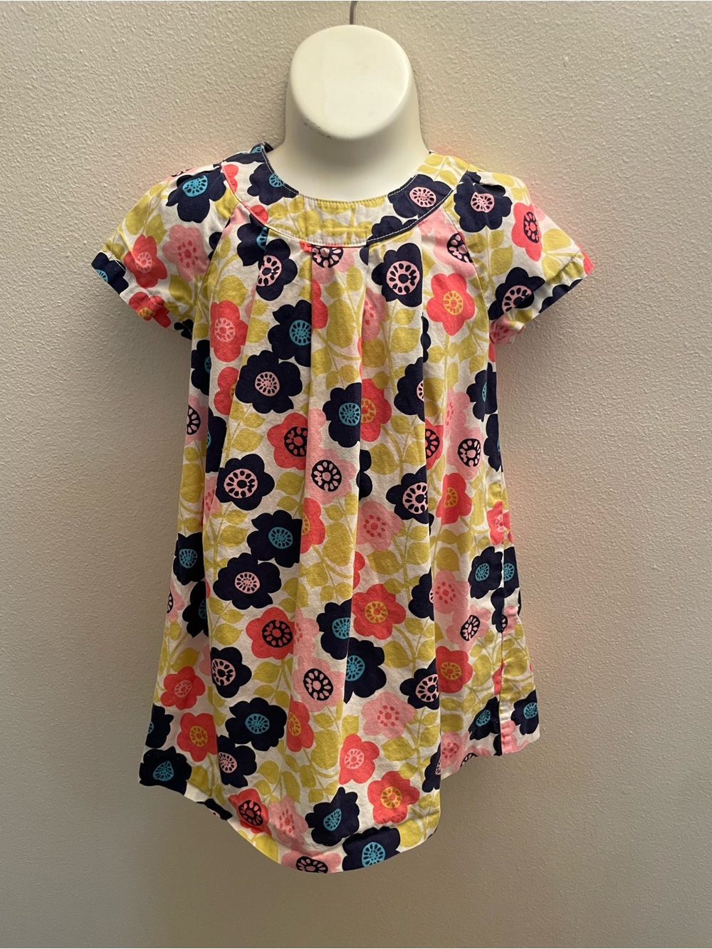 🌹Cherokee Girls Floral Short Sleeve Dress in Navy, Pink & Yellow